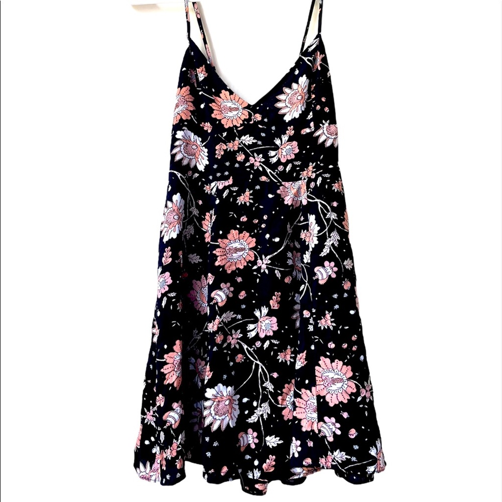 American Eagle boho floral mini dress w corseting